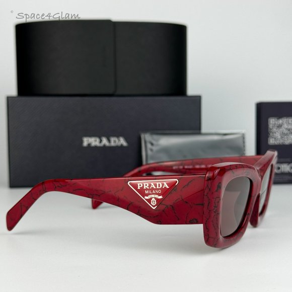 NEW Prada PR13ZS 15D08S Etruscan Marble Red Violet Cat Eye Unisex Sunglasses - Picture 5 of 13